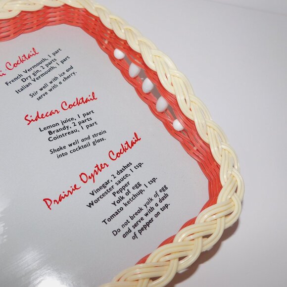 VTG Retro 60's Vinyl Roster Bird Kitschy Cocktail serving Recipe tray 16" x 20" - Picture 8 of 10